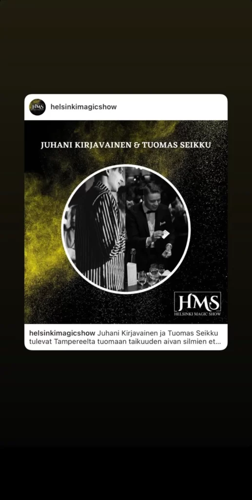 Taikuri Tuomas Seikku ja Juhani Kirjavainen mainos.